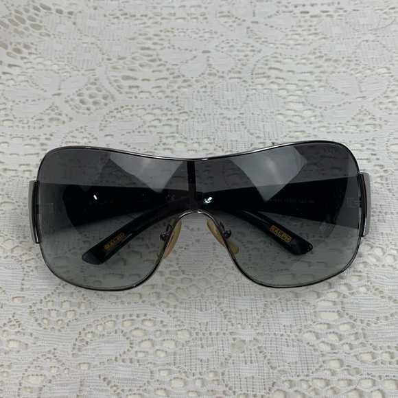 Ralph Lauren Sunglasses Dark with silver trim Designer Logo Stamped Nose Pads - Picture 1 of 16